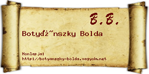 Botyánszky Bolda névjegykártya